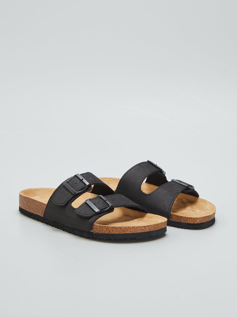 Chinelas com tiras Preto - Kiabi