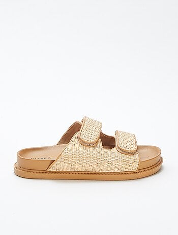 Chinelas de palha com tira dupla