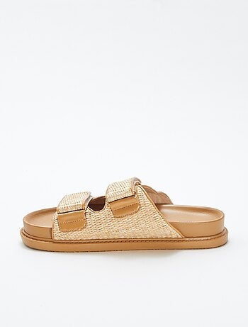 Chinelas de palha com tira dupla