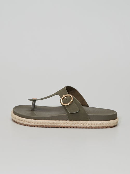 Chinelas entrededos com pormenores dourados - Kiabi