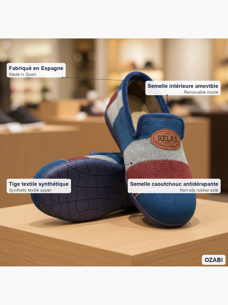 Chinelas fantasia homem ozabi sola amovível fabricadas espanha Azul - Kiabi