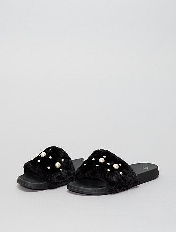 Chinelas forradas com pérolas - Kiabi