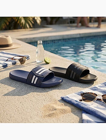 Chinelas homem piscina ajustáveis pack 2 ozabi preto azul