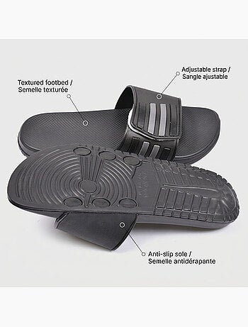 Chinelas homem piscina ajustáveis pack 2 ozabi preto azul