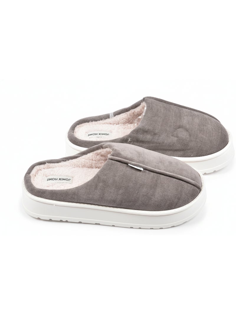 Chinelas homem veludo canelado MU10121 Castanho - Kiabi