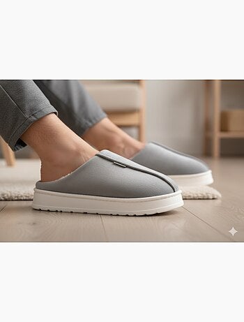 Chinelas homem veludo canelado MU10121