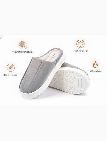 Chinelas homem veludo canelado MU10121