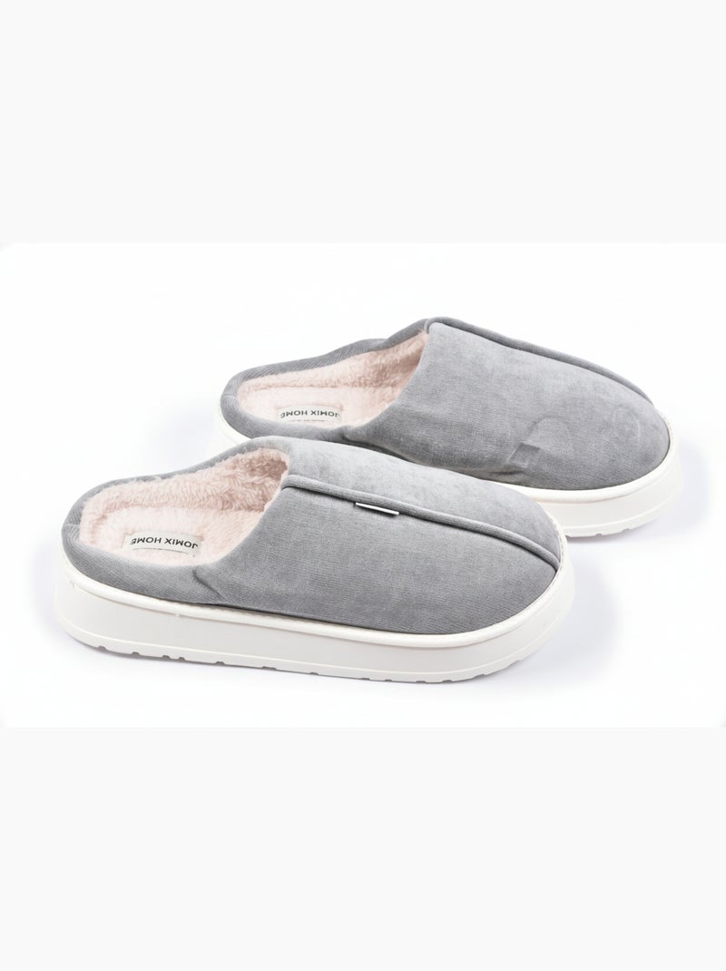 Chinelas homem veludo canelado MU10121 Cinza - Kiabi
