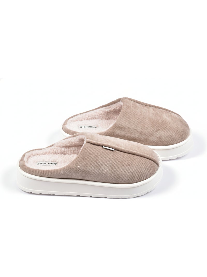Chinelas homem veludo canelado MU10121 Toupe - Kiabi