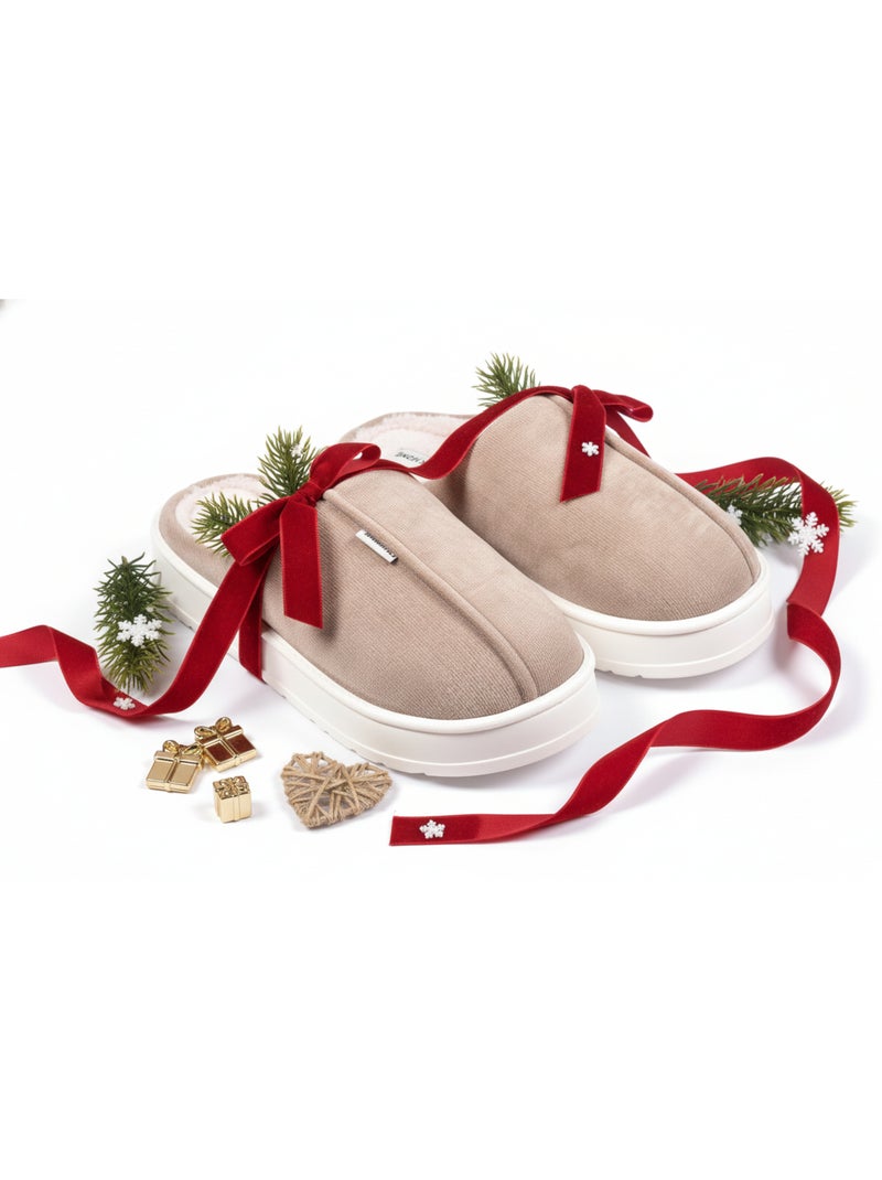 Chinelas homem veludo canelado MU10121 Toupe - Kiabi