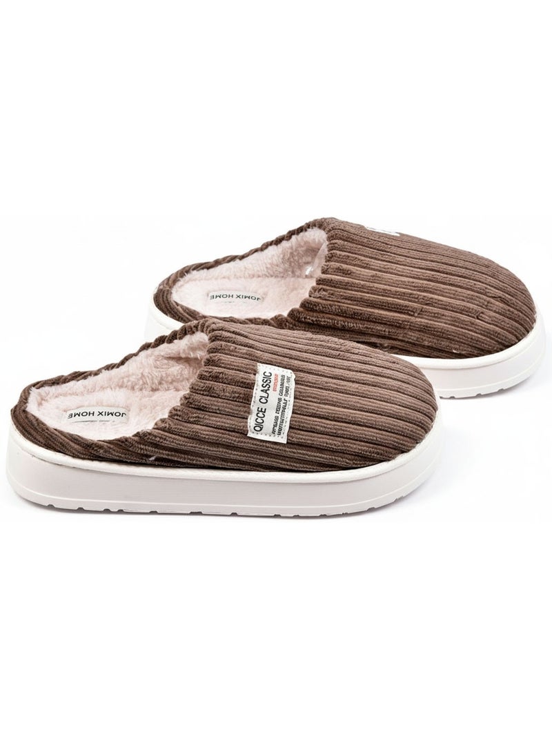 Chinelas Homem Veludo Canelado MU10122 Castanho - Kiabi