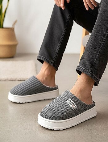 Chinelas Homem Veludo Canelado MU10122