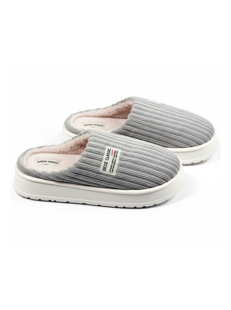 Chinelas Homem Veludo Canelado MU10122 Cinza - Kiabi