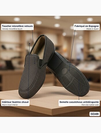 Chinelas homem veludo microfibra ozabi fabricadas espanha