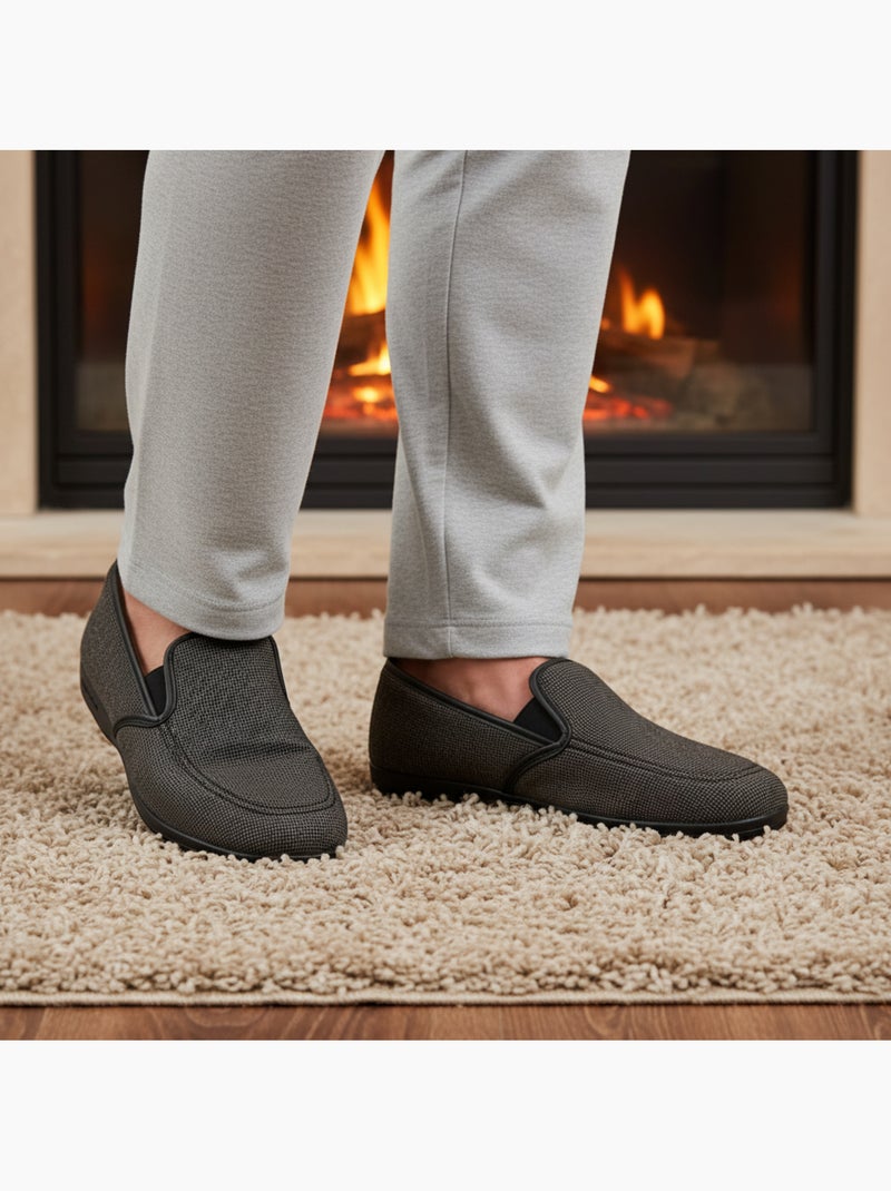 Chinelas homem veludo microfibra ozabi fabricadas espanha Preto - Kiabi