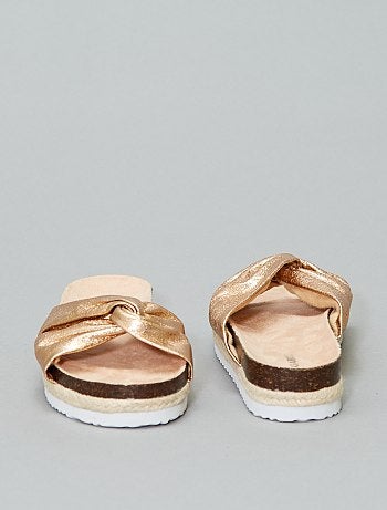 Mulher tamanhos grandes - Chinelas metalizadas de atar - Kiabi