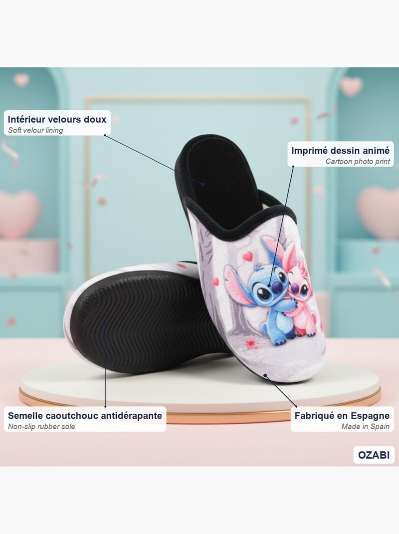Chinelas mulher ozabi estampado desenhos animados Cinza - Kiabi