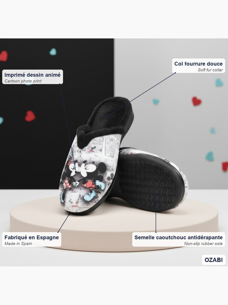 Chinelas mulher ozabi estampado desenhos animados Multicolorido - Kiabi