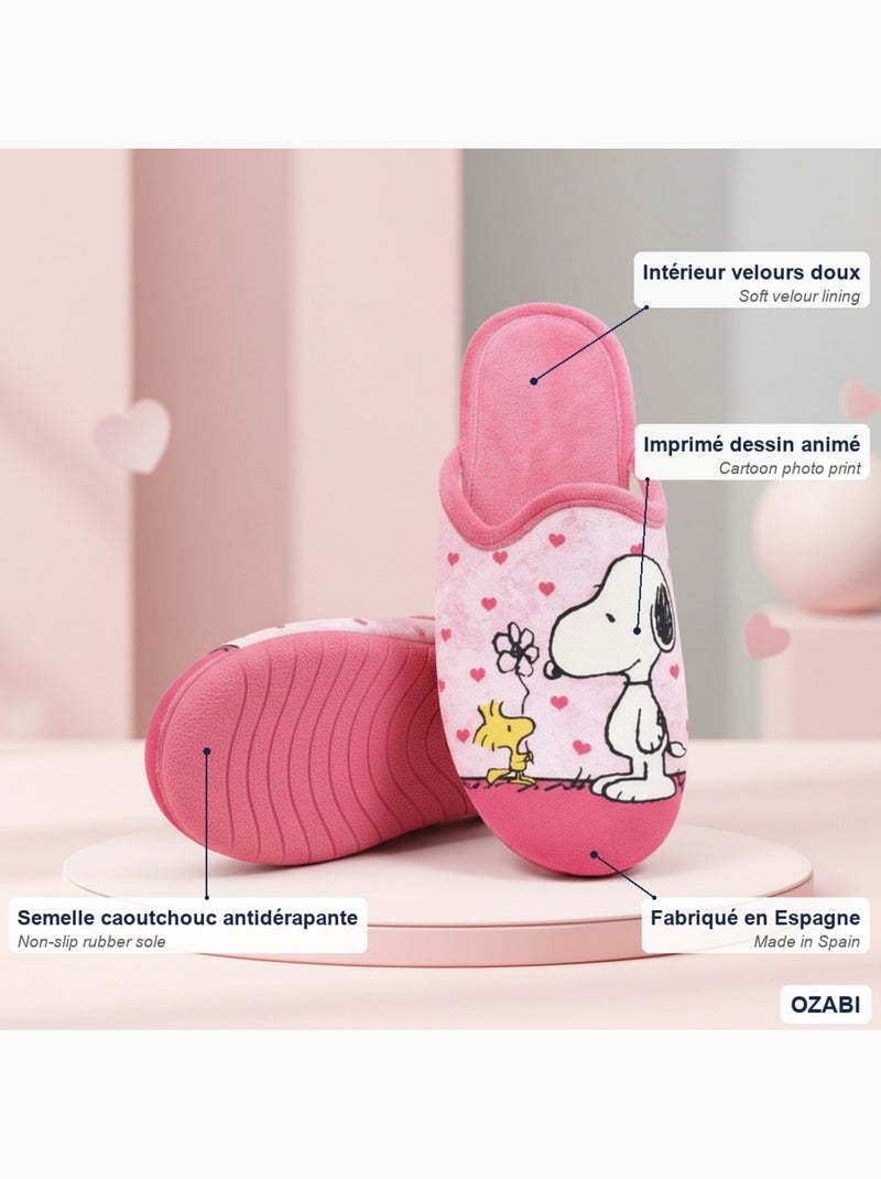 Chinelas mulher ozabi estampado desenhos animados Rosa-fúcsia - Kiabi