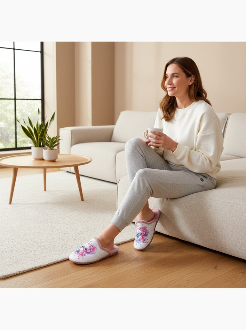 Chinelas mulher ozabi estampado desenhos animados Salmão - Kiabi