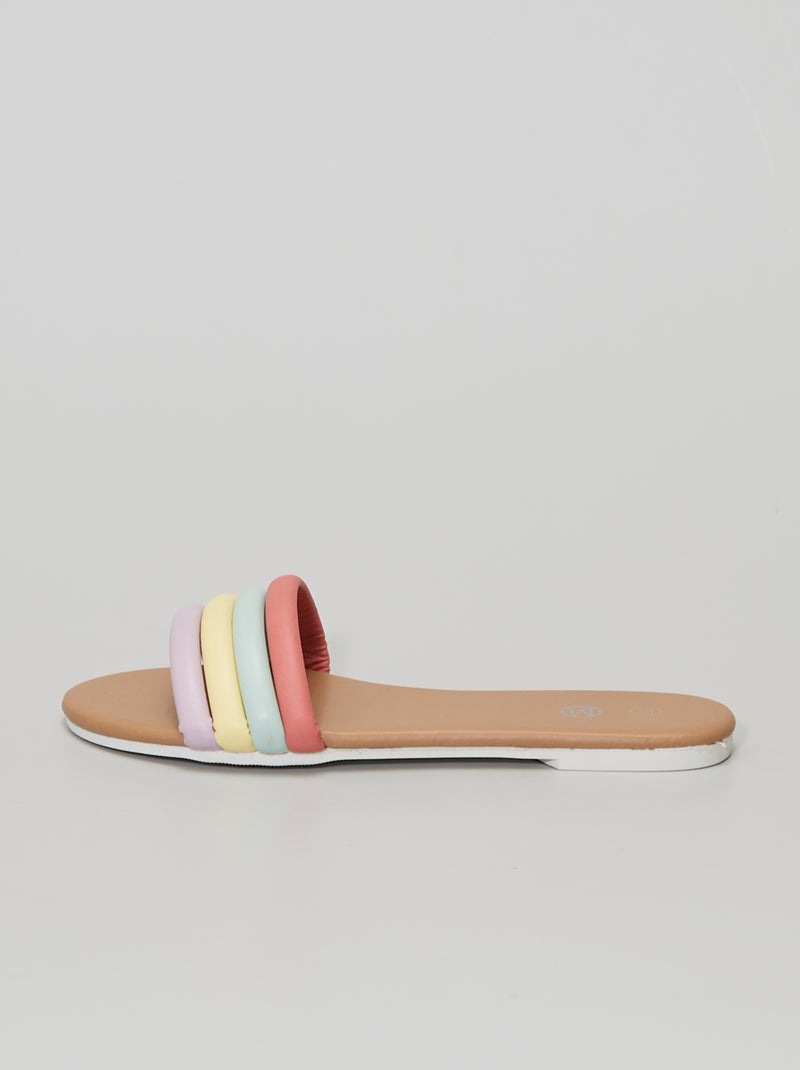 Chinelas rasas multicolores Laranja - Kiabi