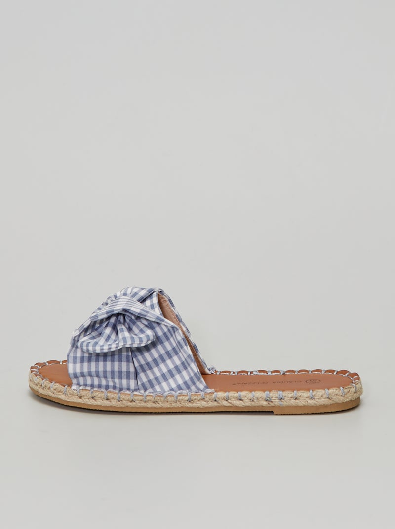 Chinelas rasas 'vichy' BRANCO - Kiabi