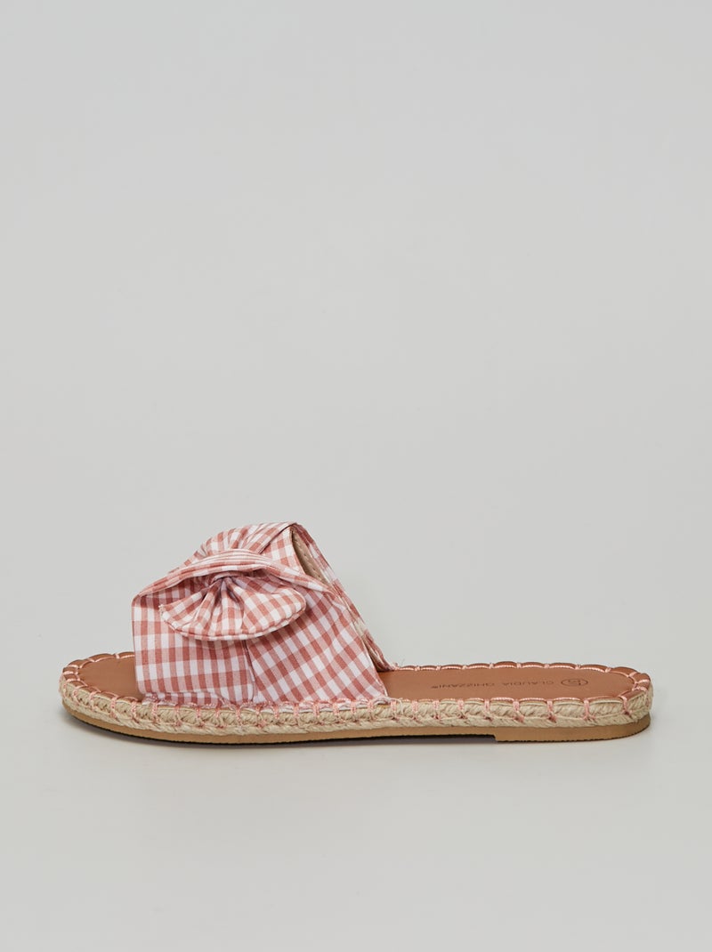 Chinelas rasas 'vichy' BRANCO - Kiabi