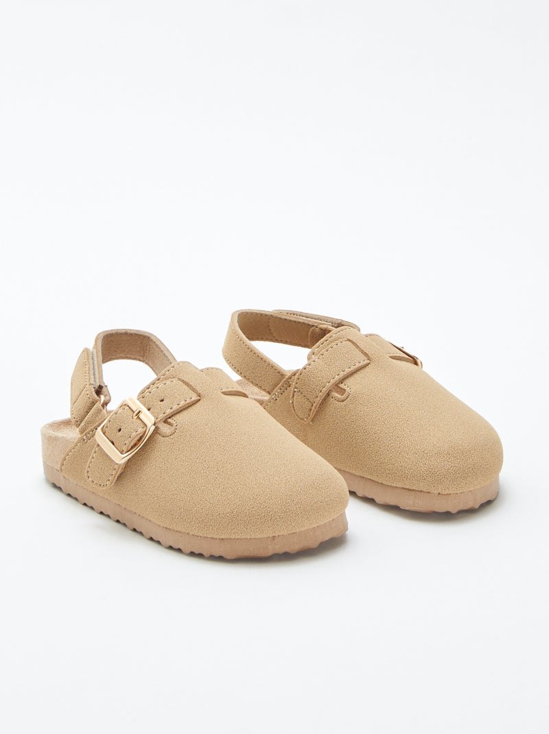 Chinelas tipo socas bege - Kiabi