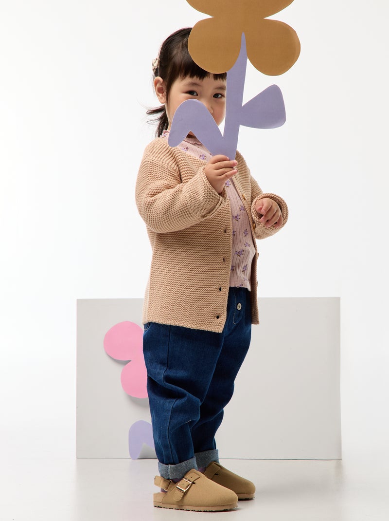 Chinelas tipo socas bege - Kiabi