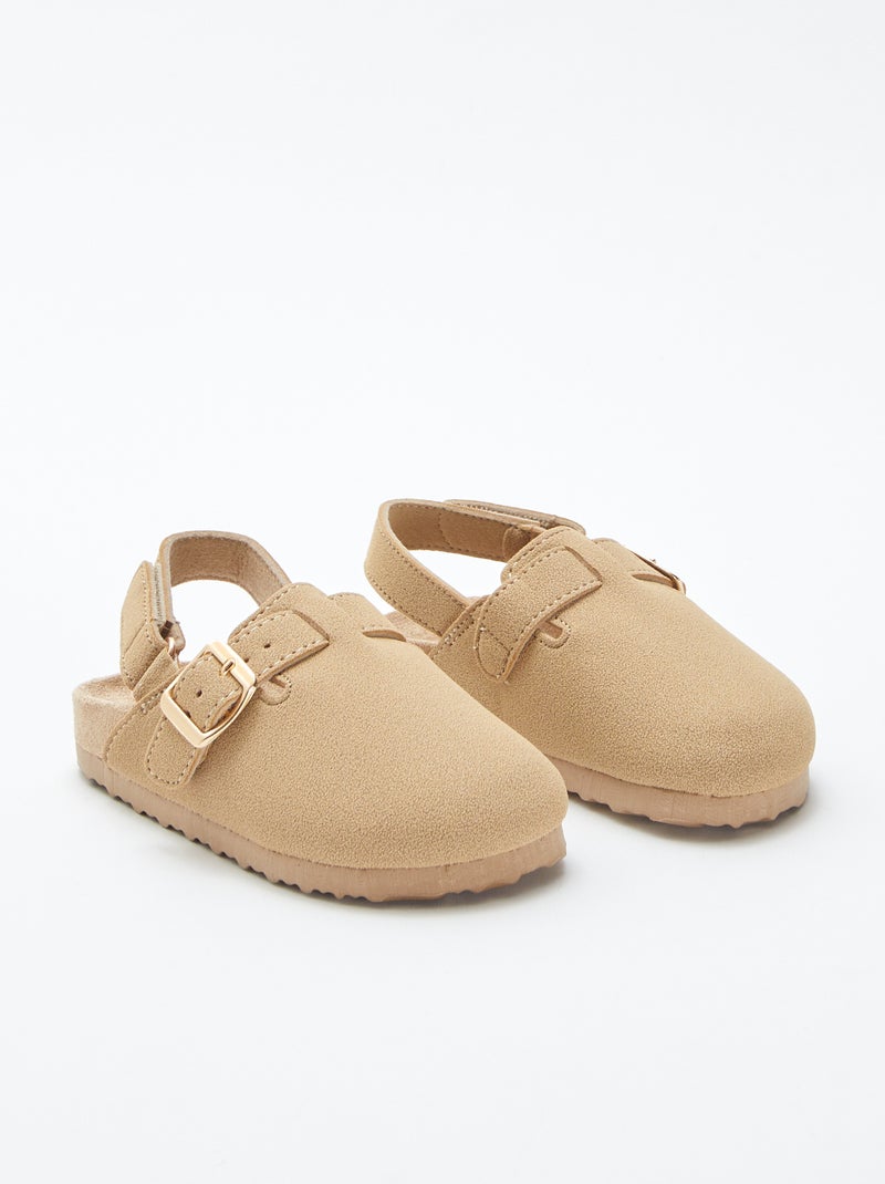 Chinelas tipo socas bege - Kiabi