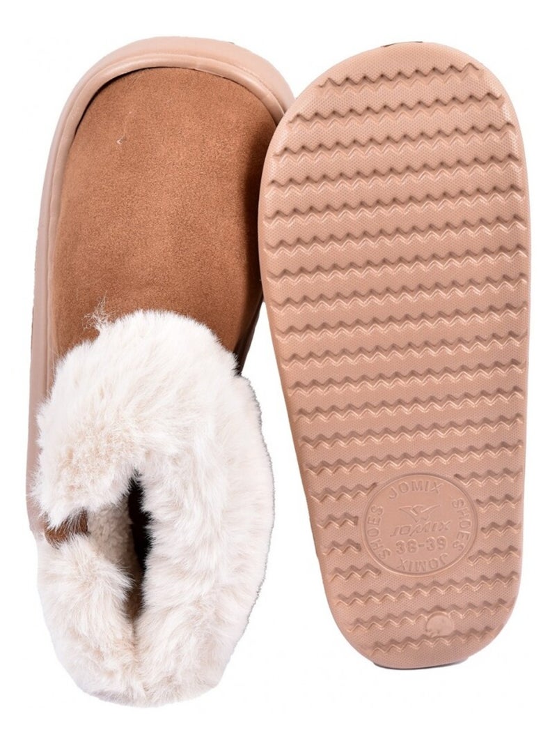 Chinelo Botina Interior Mulher Forrado Camelo - Kiabi