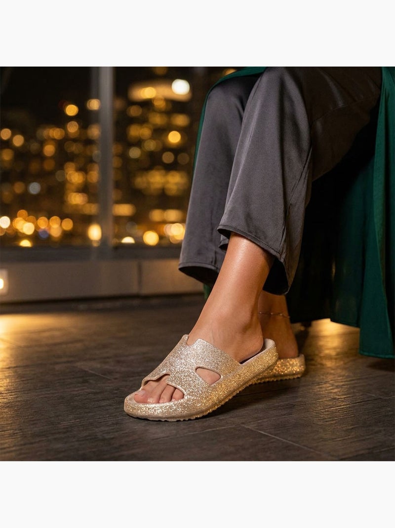 Chinelo Brilho H-Strap EVA OZABI 6 Cores Bege - Kiabi