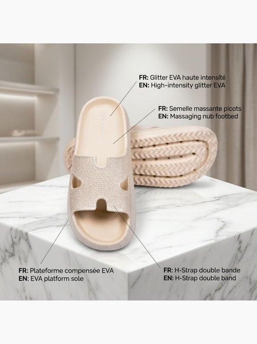 Chinelo Brilho H-Strap EVA OZABI 6 Cores - Kiabi