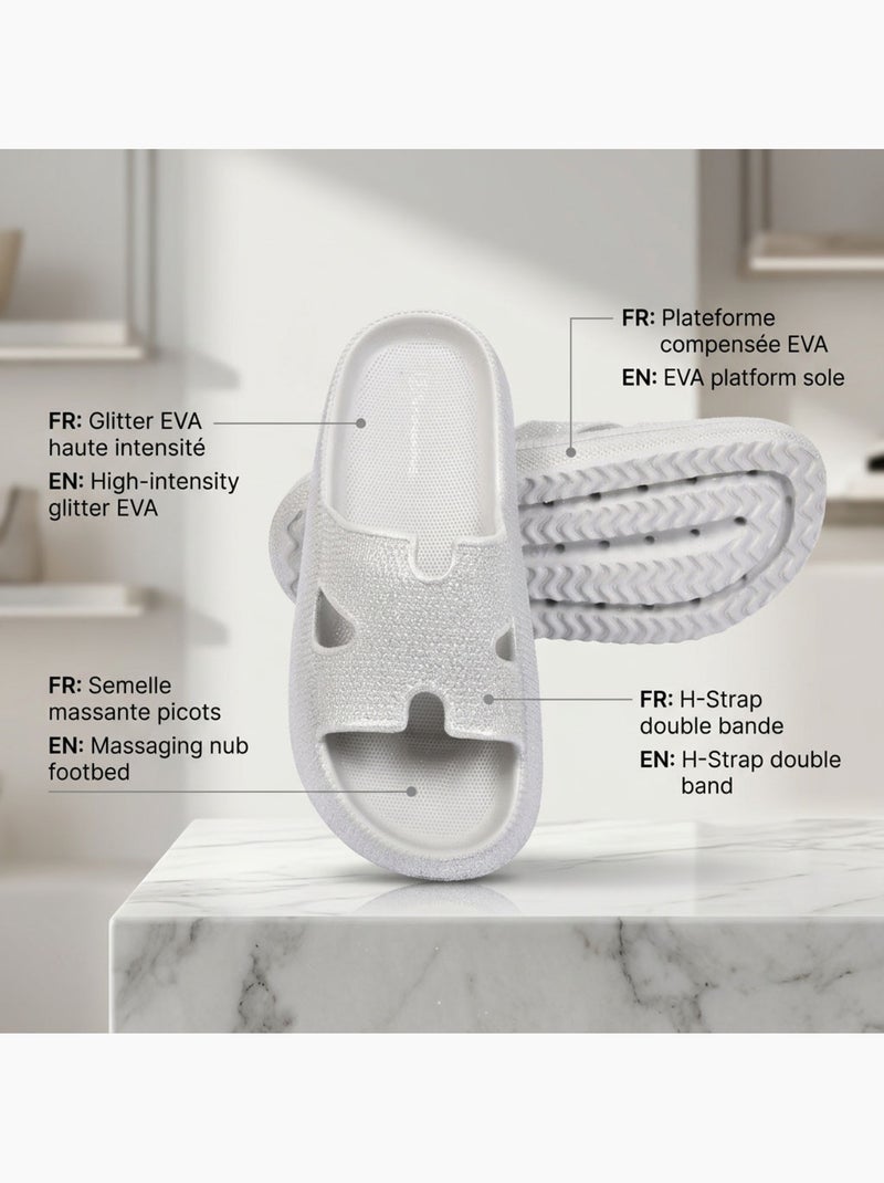 Chinelo Brilho H-Strap EVA OZABI 6 Cores Cinza - Kiabi
