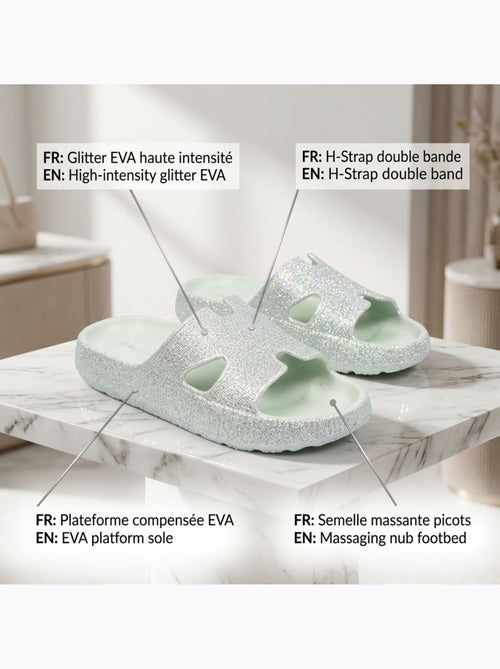 Chinelo Brilho H-Strap EVA OZABI 6 Cores - Kiabi