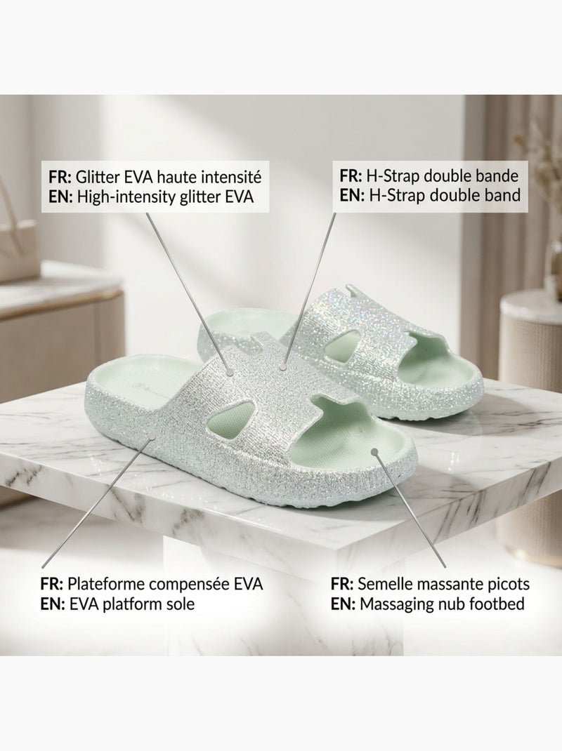 Chinelo Brilho H-Strap EVA OZABI 6 Cores Verde - Kiabi