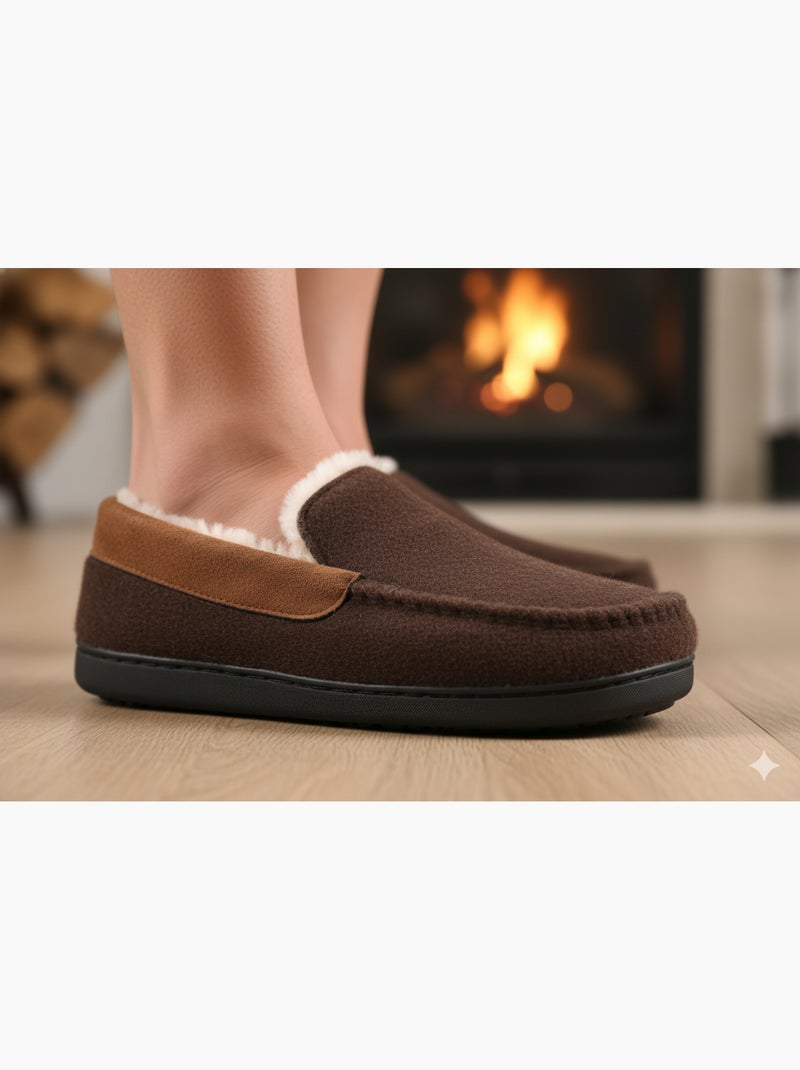 Chinelo Charentaise forrado homem PREMIUM MU9733 Castanho - Kiabi