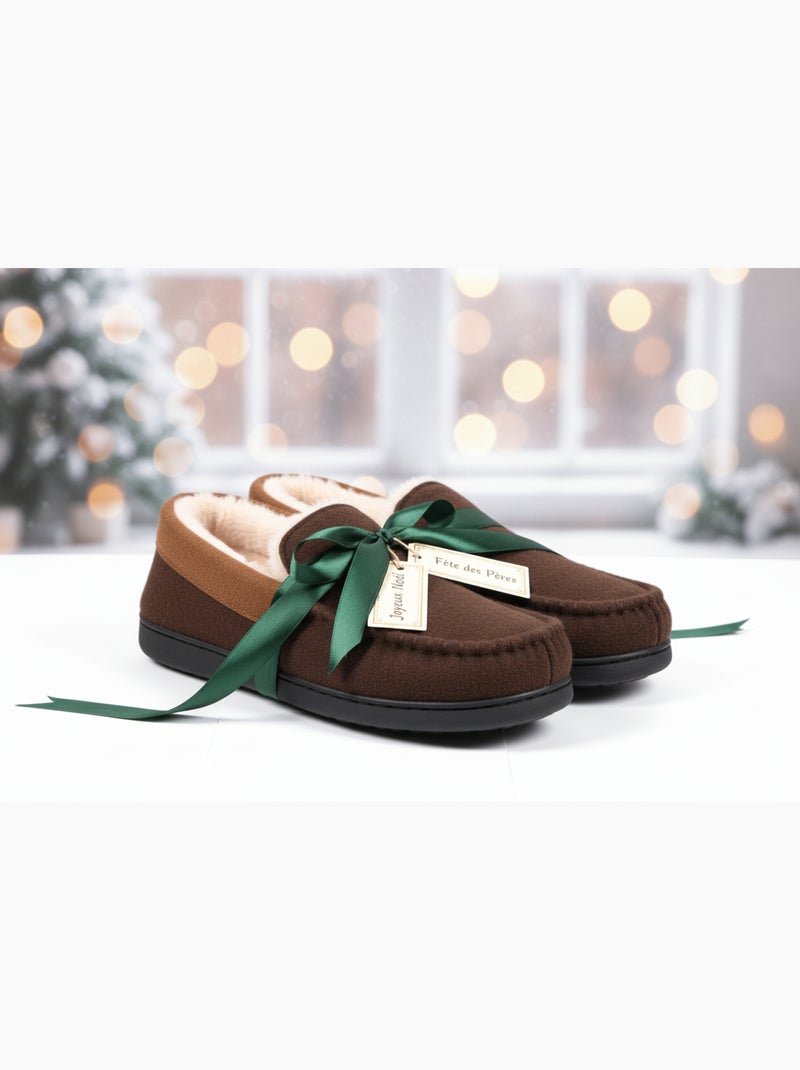 Chinelo Charentaise forrado homem PREMIUM MU9733 Castanho - Kiabi