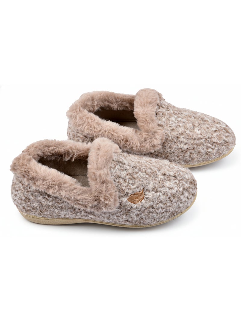 Chinelo Charentaise mulher inverno Castanho - Kiabi