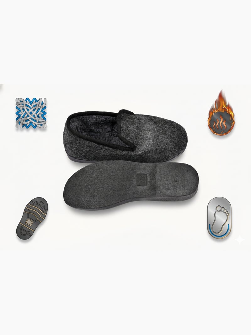 Chinelo Charentaise mulher inverno Cinza antracite - Kiabi