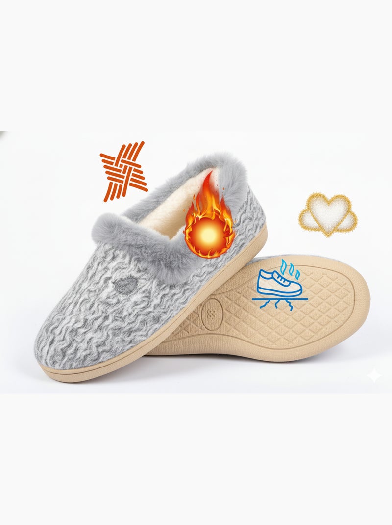 Chinelo Charentaise mulher inverno Cinza claro - Kiabi