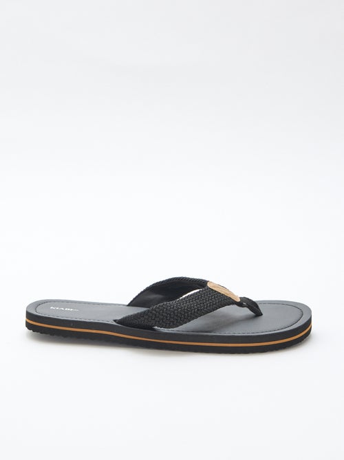 Chinelo de dedo com tiras de tecido - Kiabi