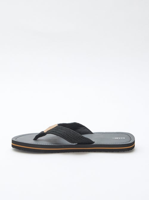 Chinelo de dedo com tiras de tecido - Kiabi