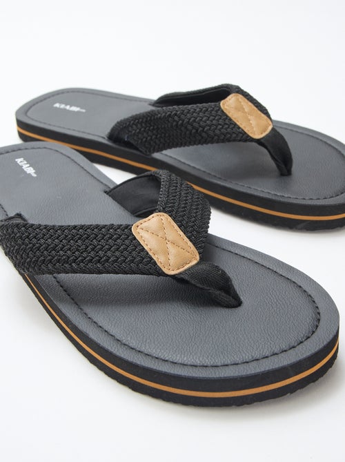 Chinelo de dedo com tiras de tecido - Kiabi