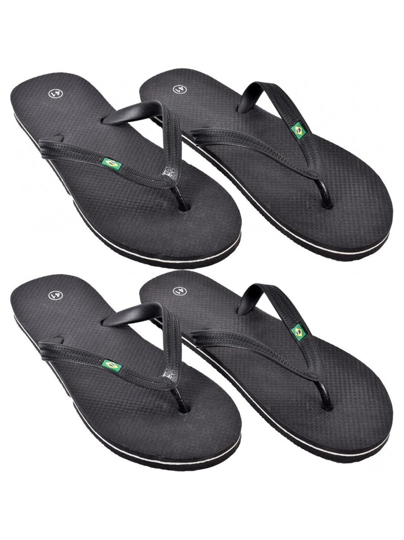 Chinelo de dedo Homem Moda - Pack de 2 Preto - Kiabi