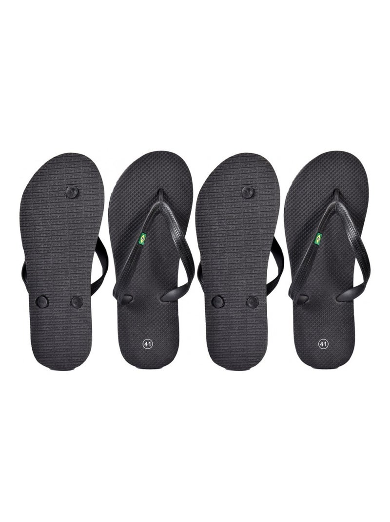 Chinelo de dedo Homem Moda - Pack de 2 Preto - Kiabi