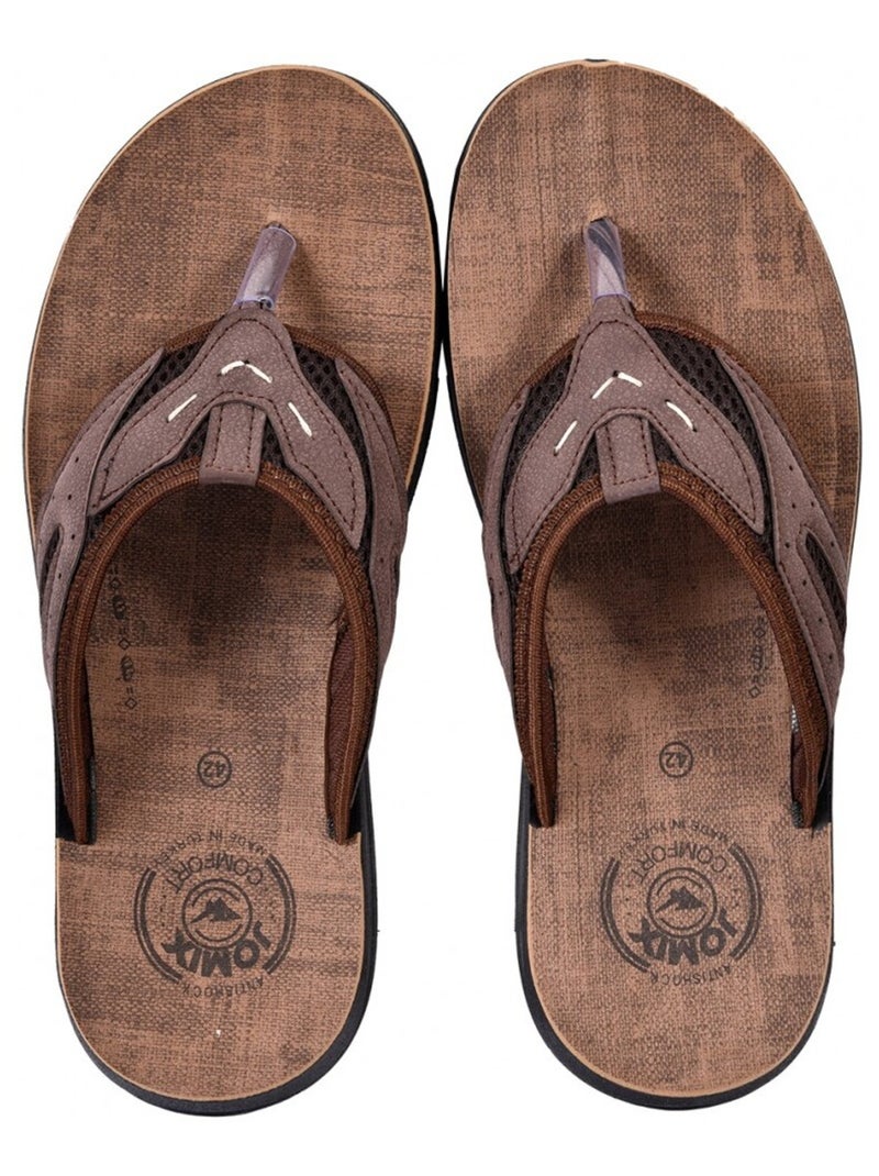Chinelo de dedo homem PREMIUM Castanho - Kiabi