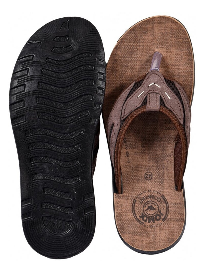 Chinelo de dedo homem PREMIUM Castanho - Kiabi