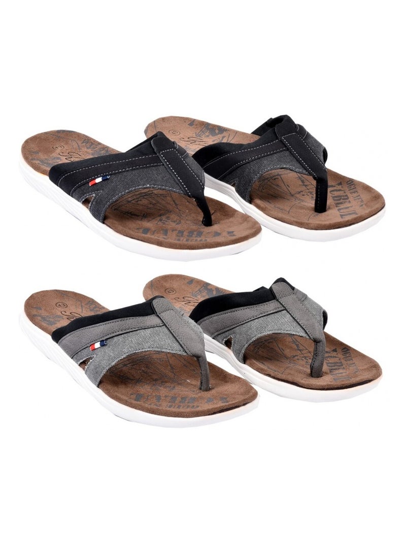 Chinelo de dedo homem PREMIUM Preto - Kiabi