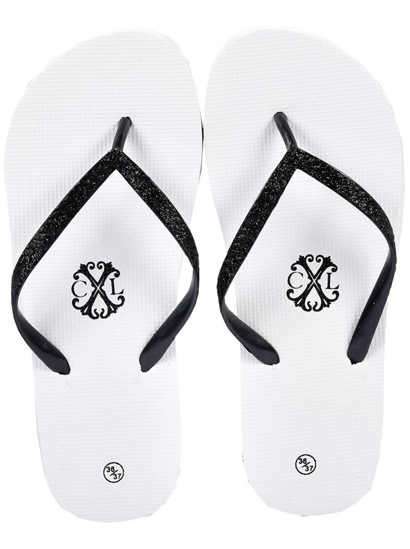 Chinelo de dedo mulher cxl by lacroix glitter Branco - Kiabi